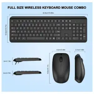 Combo teclado y mouse inalámbrico Mk258 ergonómico silencioso 2.4G E1043 miniatura 2