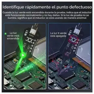 Probador de inductancia W01 XAGMODSHN. Luz verde tipo C 1 boton PCB . E1045 miniatura 2