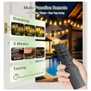 Tiras luces solares exterior 30m (100 pies)36 bombillas led USB remoto -E1048 miniatura 3