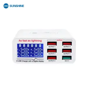 Sunshine SS-304Q 304D 6 puertos USB Estación de carga rápida inteligente. Cargador M0682 miniatura 1