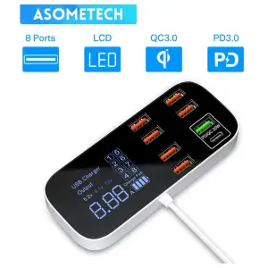 Estacion de carga asomtech compacta TESTER AMP ,VOLT M0690 miniatura 1