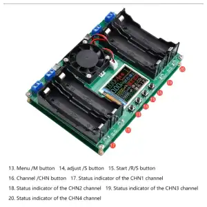 Tester Módulo probador de capacidad de batería tipo C, 2/4 puertos, 18650 MAh, MWh, pantalla Digital, medición de batería de litio, Detector de potencia   M0475 miniatura 3
