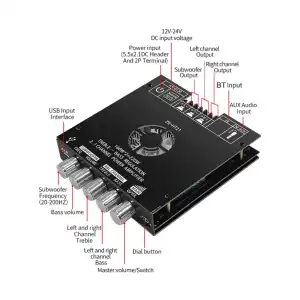 Amplificador 160w Clase D ZK-HT21 M0371 miniatura 5
