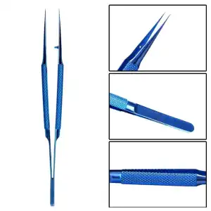 Pinza aleación titanio azul Recta M0222 miniatura 5