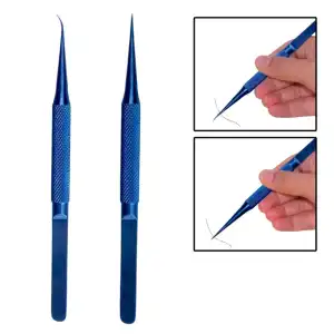 Pinza aleación titanio azul Recta M0222 miniatura 3
