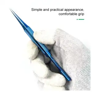 Pinza aleación titanio azul Recta M0222 miniatura 2
