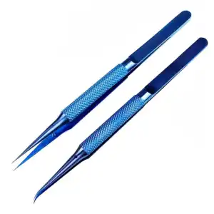 Pinza aleación titanio azul Recta M0222 miniatura 4