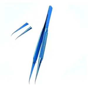 Pinza aleación titanio azul Curva  M0300 miniatura 1