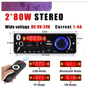 MP3 BLUETOOH 160w 12v  AMPLIFICADOR M0387 miniatura 2