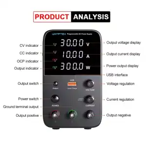 Wanptek fuente CC 30v 10A programable WPS30110H M0509 miniatura 4