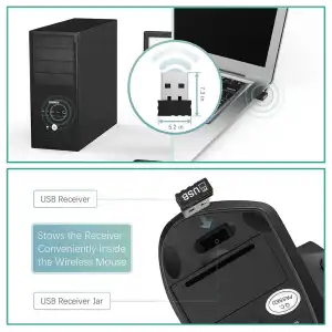 MOUSE vertical ergonómico 2,4 GHz inalámbrico ratón óptico M0391 miniatura 4