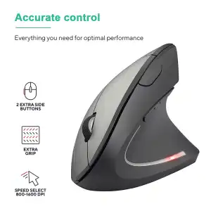 MOUSE vertical ergonómico 2,4 GHz inalámbrico ratón óptico M0391 miniatura 6
