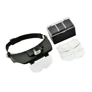 Lupa binocular de cabeza con luz LED, 4 lentes . Lupa de alta definición para multiusos. Herramienta de injerto de apicultura. M0522 miniatura 1