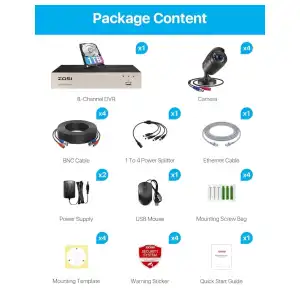 ZOSI Camaras de seguridad  8 canales 1080P con disco duro de 1 TB M0318 miniatura 6