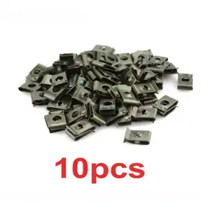Kit de Clips sujetadores metálicos Tipo  U Autorroscantes para Coche/Moto 10 unidades miniatura 1