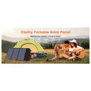 Panel Solar plegable 100w 18v USB tipo C . CTOLITY M0802 miniatura 3