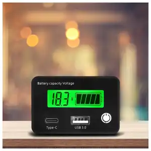Monitor digital de capacidad de batería con pantalla LCD. (Voltímetro) Modelo 6140 miniatura 4