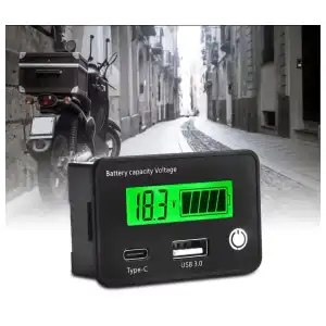 Monitor digital de capacidad de batería con pantalla LCD. (Voltímetro) Modelo 6140 miniatura 5
