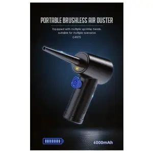 Pistola de aire comprimido portátil para limpieza de computadoras con luz led y batería recargable. miniatura 1