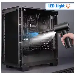 Pistola de aire comprimido portátil para limpieza de computadoras con luz led y batería recargable. miniatura 3