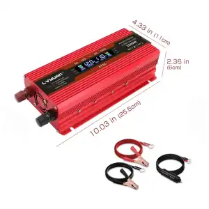 Inversor de corriente 2000 W 12V a 110V . Alta potencia y carga rápida USB miniatura 4