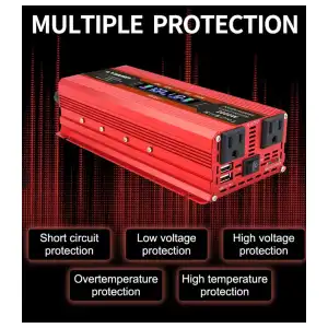 Inversor de corriente 2000 W 12V a 110V . Alta potencia y carga rápida USB miniatura 2