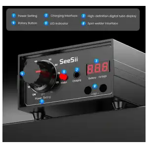Soldador por puntos SEESII 8000W Portatil con pedal y ajuste de potencia(punteadora) miniatura 2