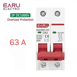Mini breaker DC 1000V . Protección 63A 2P. M0542 miniatura 1