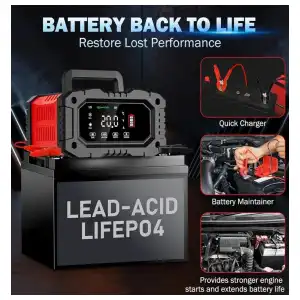 Cargador de batería automotriz 20A. Inteligente y automático. miniatura 3