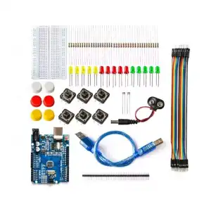 Start Kit Completo para Arduino UNO R3 . Mini Breadboard + LED +Jumpers + Botón miniatura 1