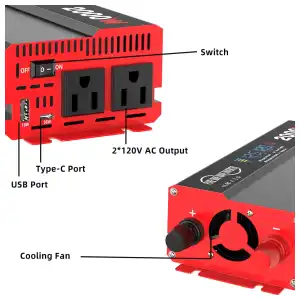 ⚡ Inversor de Onda Pura 2000W XDZWATT – Potencia y Estabilidad Garantizada miniatura 5