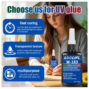 LOOLIFL W-183 Strong UV Glue – pegamento UV 50ml. M0170 miniatura 2