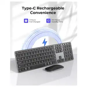 Combo Teclado y Mouse Inalámbrico Seenda SKM64-3 miniatura 3