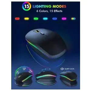 Combo Teclado y Mouse Inalámbrico RGB Recargable miniatura 3