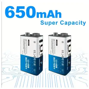 Baterías Recargables USB-C 9V – 650mAh miniatura 1